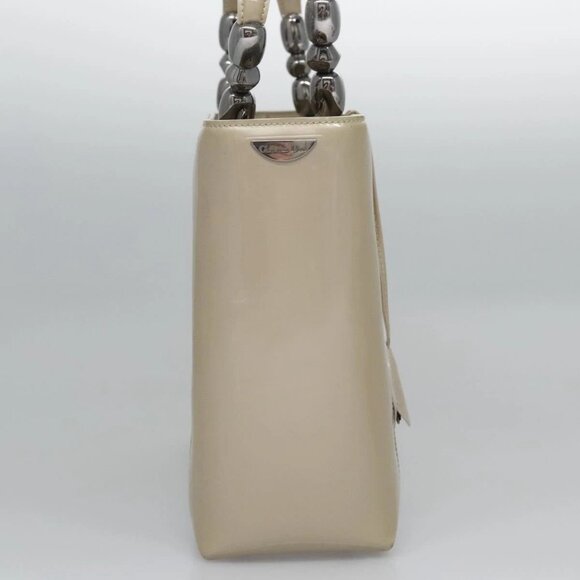 Christian Dior Maris Pearl Bag Patent leather 2way Beige MA-0949 Auth ep7794 - Picture 6 of 16